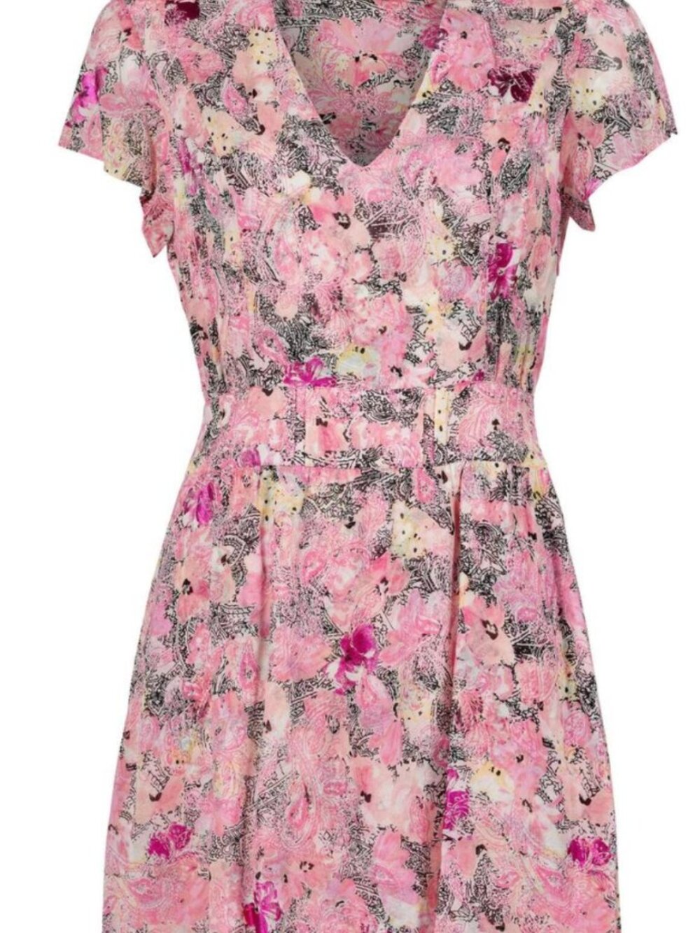 The Kooples Womens Short Short-Sleeve Floral Print Dress